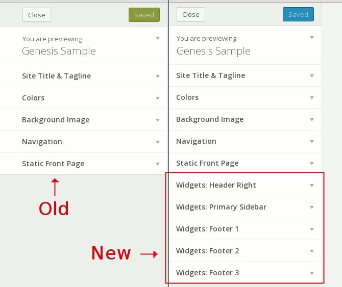 Widget Updates in Theme Customizer