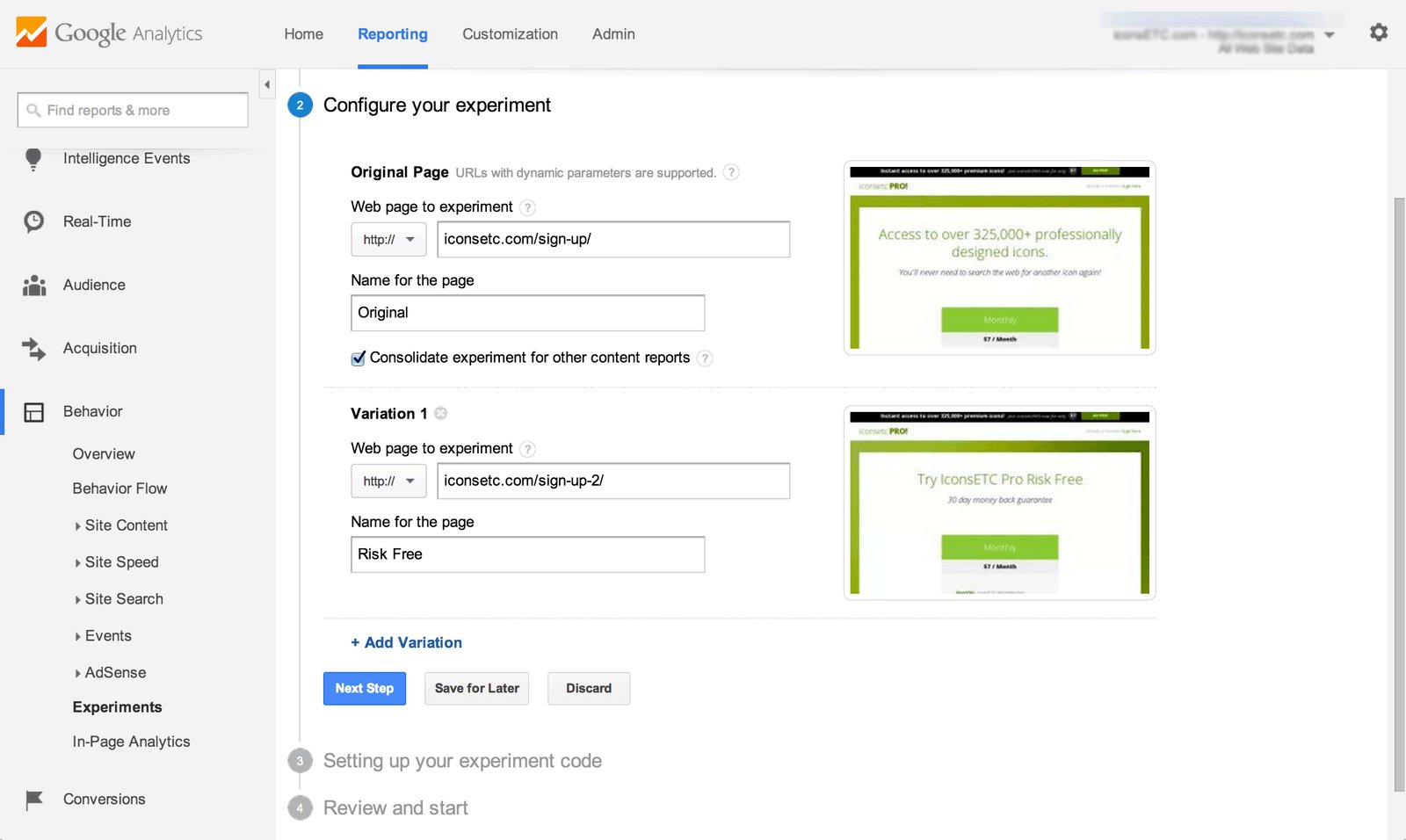 Configure Your Experiment